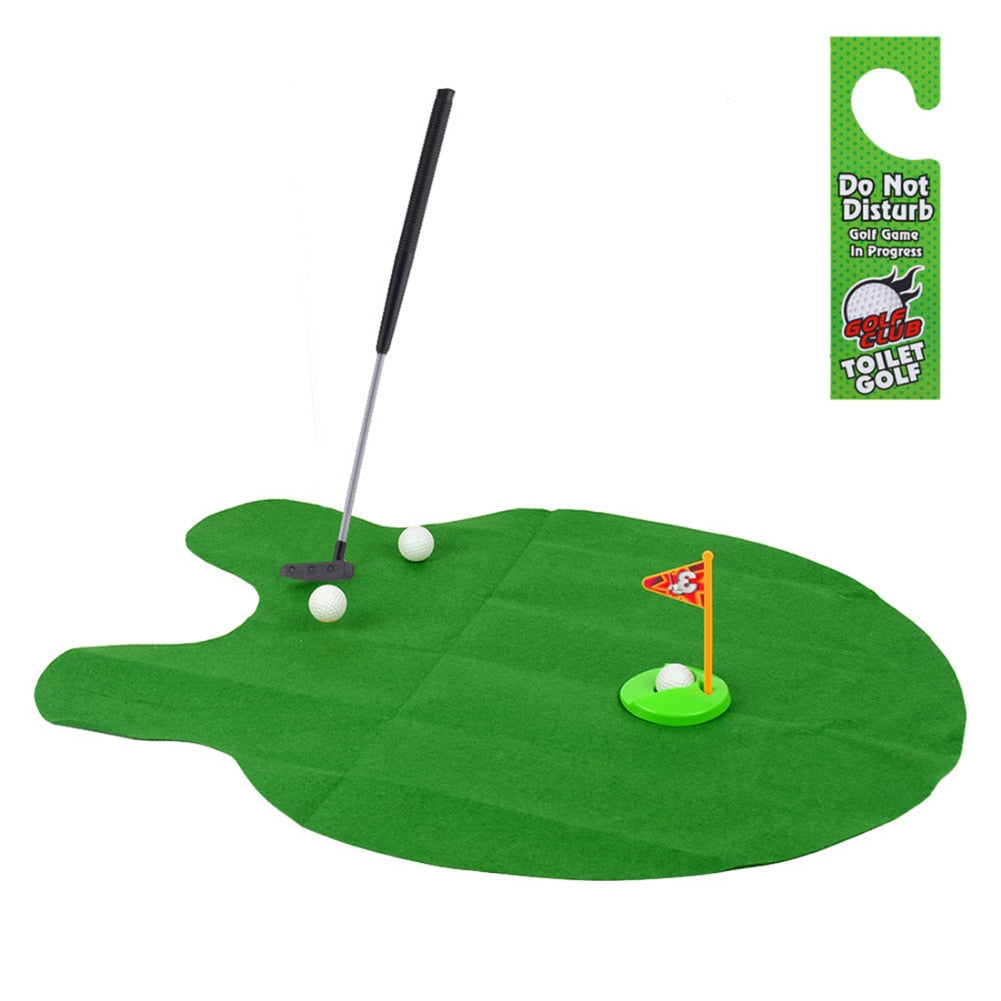 Mini Bathroom Golf Putting Set with Mat and Putter by HitMyNeed