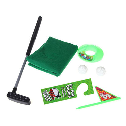 Mini Bathroom Golf Putting Set with Mat and Putter by HitMyNeed