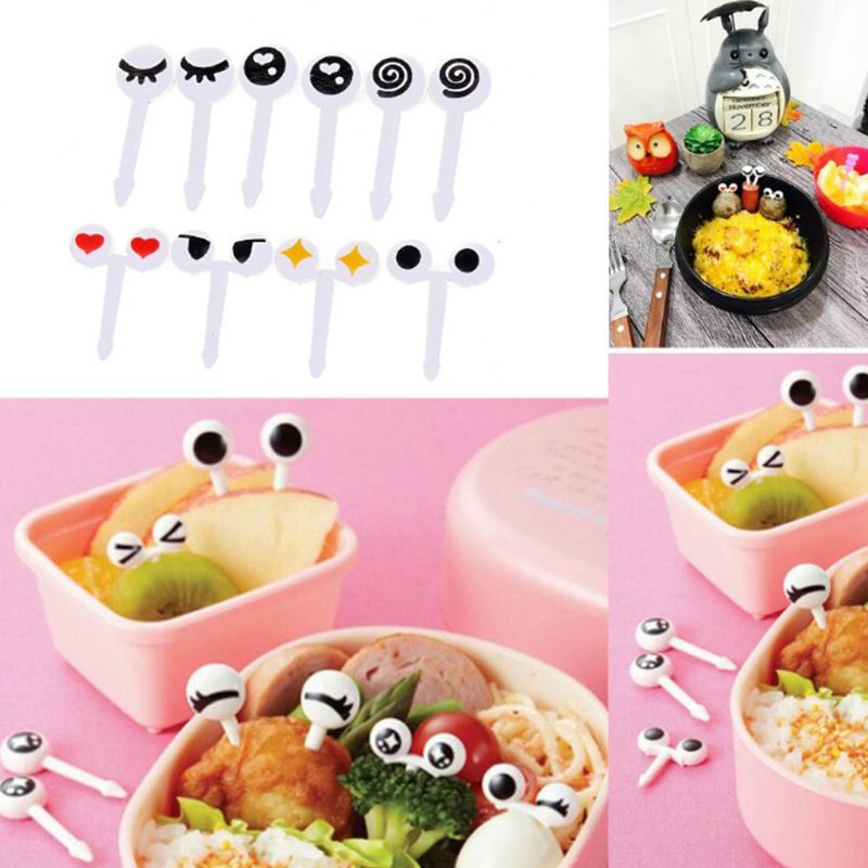 Mini Bento Box Food Picks with Funny Eyes (10 Pack) by HitMyNeed