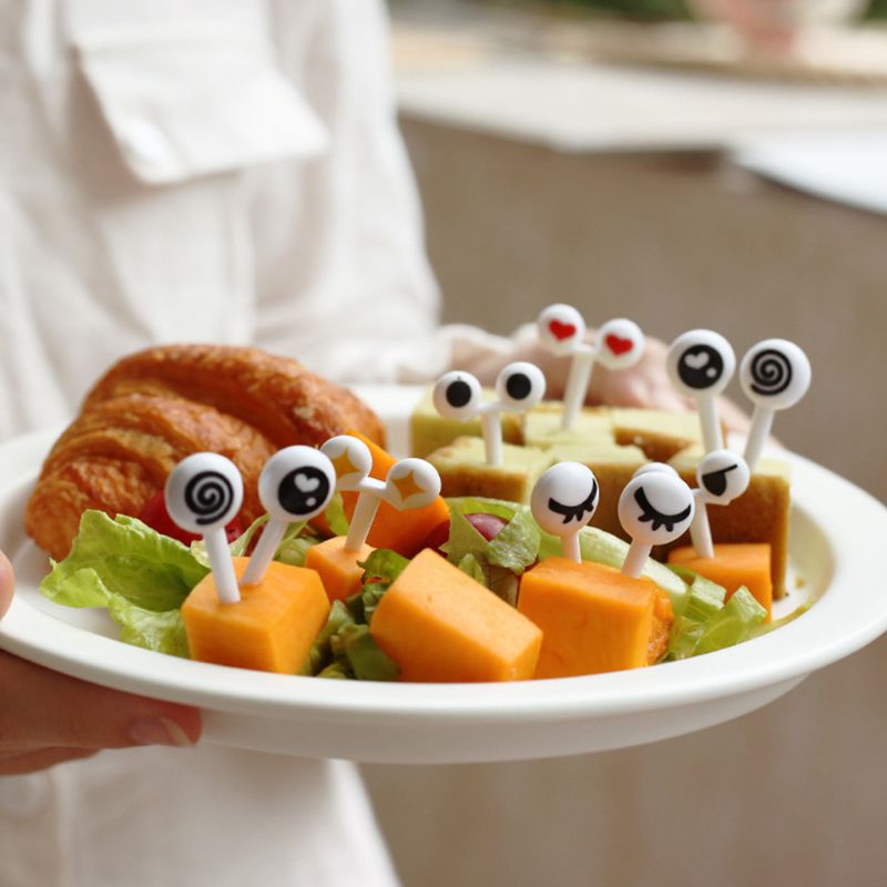 Mini Bento Box Food Picks with Funny Eyes (10 Pack) by HitMyNeed