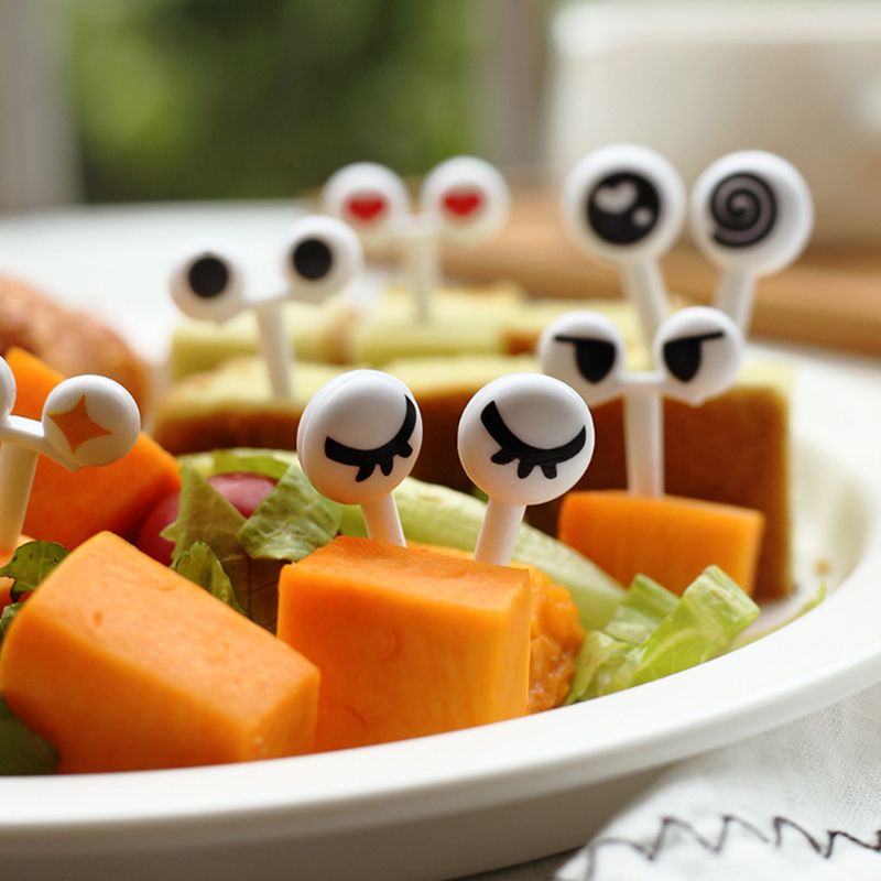 Mini Bento Box Food Picks with Funny Eyes (10 Pack) by HitMyNeed