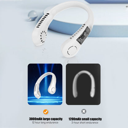 Mini Bladeless Neck Fan, 3-Speed Rechargeable Cooler by HitMyNeed