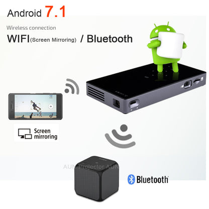 Mini Bluetooth Smart Projector with WiFi & Battery by HitMyNeed