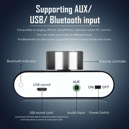 Mini Bluetooth Stereo Amplifier 50W x 2 by HitMyNeed