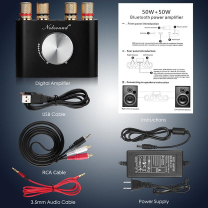 Mini Bluetooth Stereo Amplifier 50W x 2 by HitMyNeed