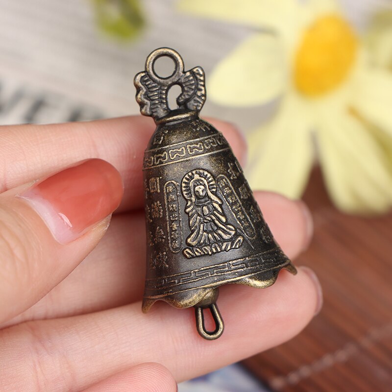 Mini Bronze Alloy Feng Shui Bell with Guanyin Script by HitMyNeed
