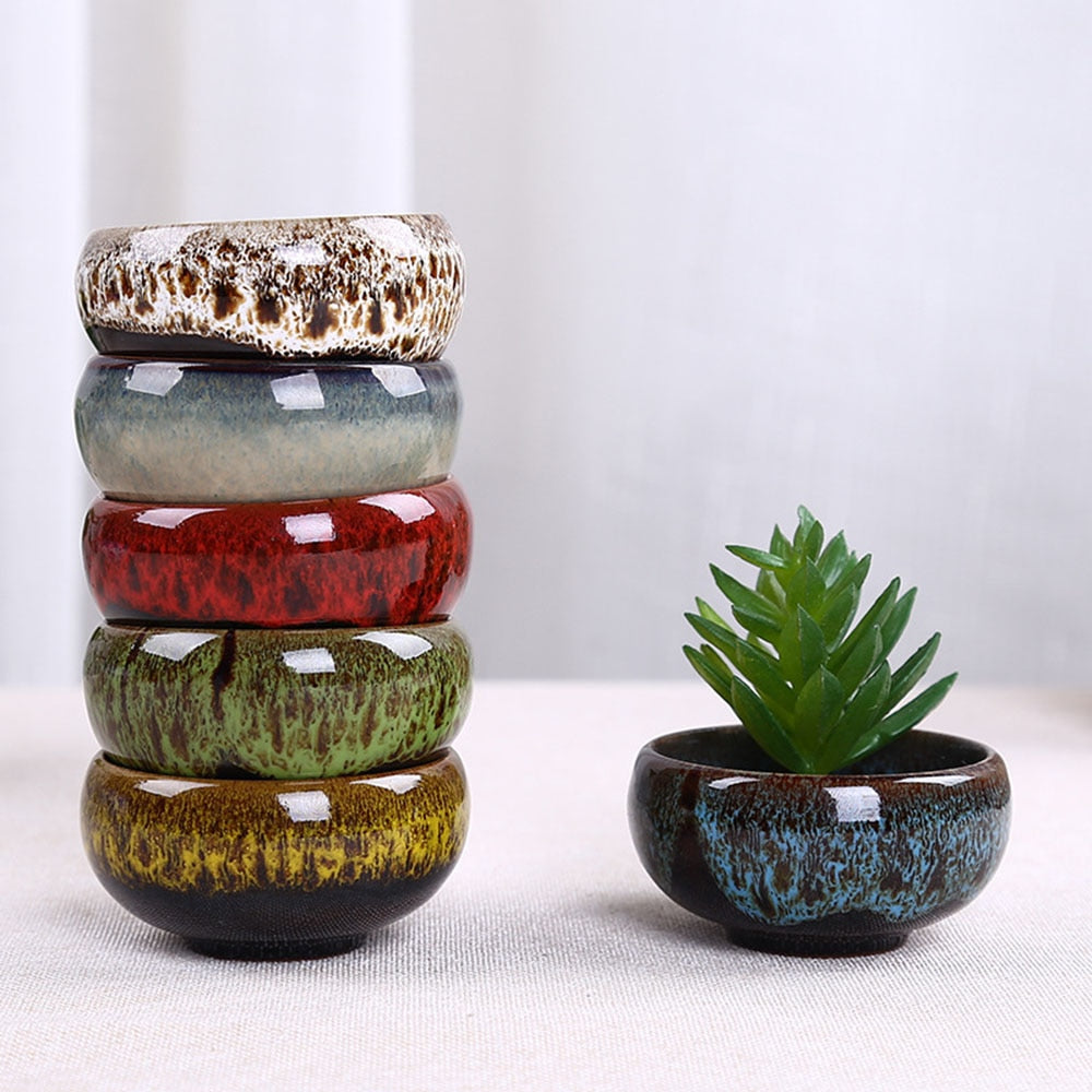 Mini Ceramic Succulent Pots - Set of 5 by HitMyNeed