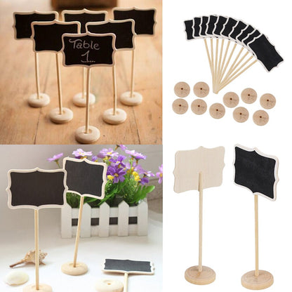 Mini Chalkboards with Wooden Stands (Set of 5) by HitMyNeed