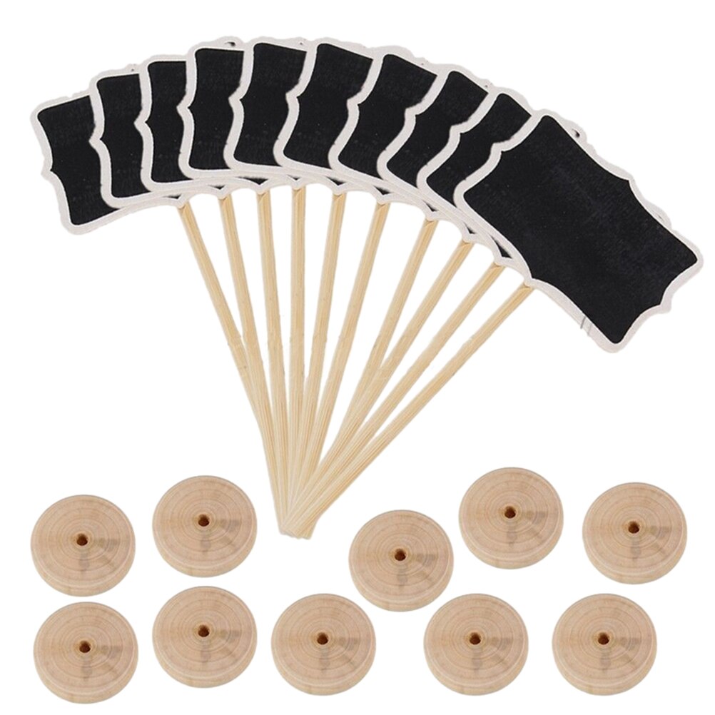 Mini Chalkboards with Wooden Stands (Set of 5) by HitMyNeed