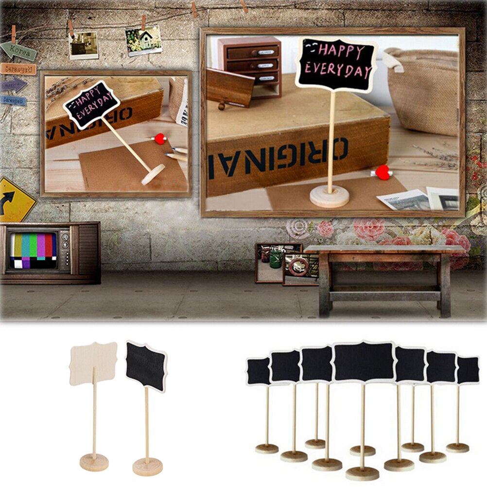 Mini Chalkboards with Wooden Stands (Set of 5) by HitMyNeed