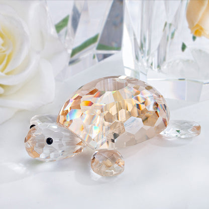 Mini Clear Crystal Turtle Figurine Ornament by HitMyNeed