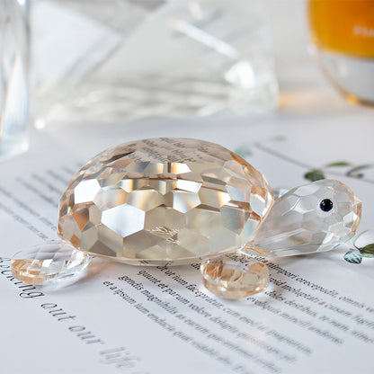 Mini Clear Crystal Turtle Figurine Ornament by HitMyNeed