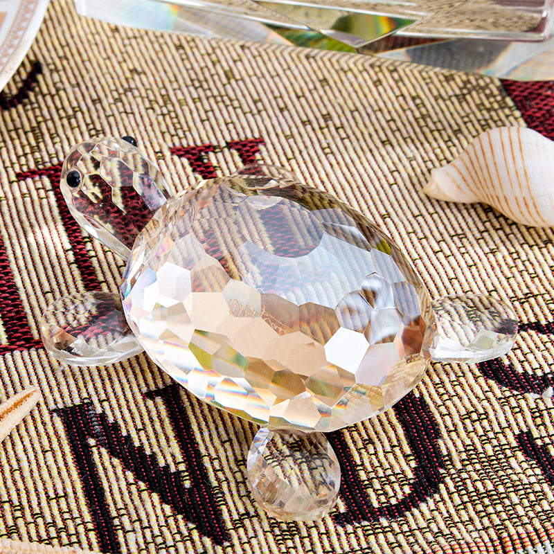 Mini Clear Crystal Turtle Figurine Ornament by HitMyNeed