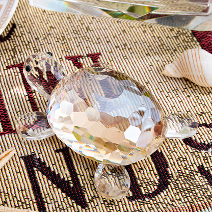 Mini Clear Crystal Turtle Figurine Ornament by HitMyNeed