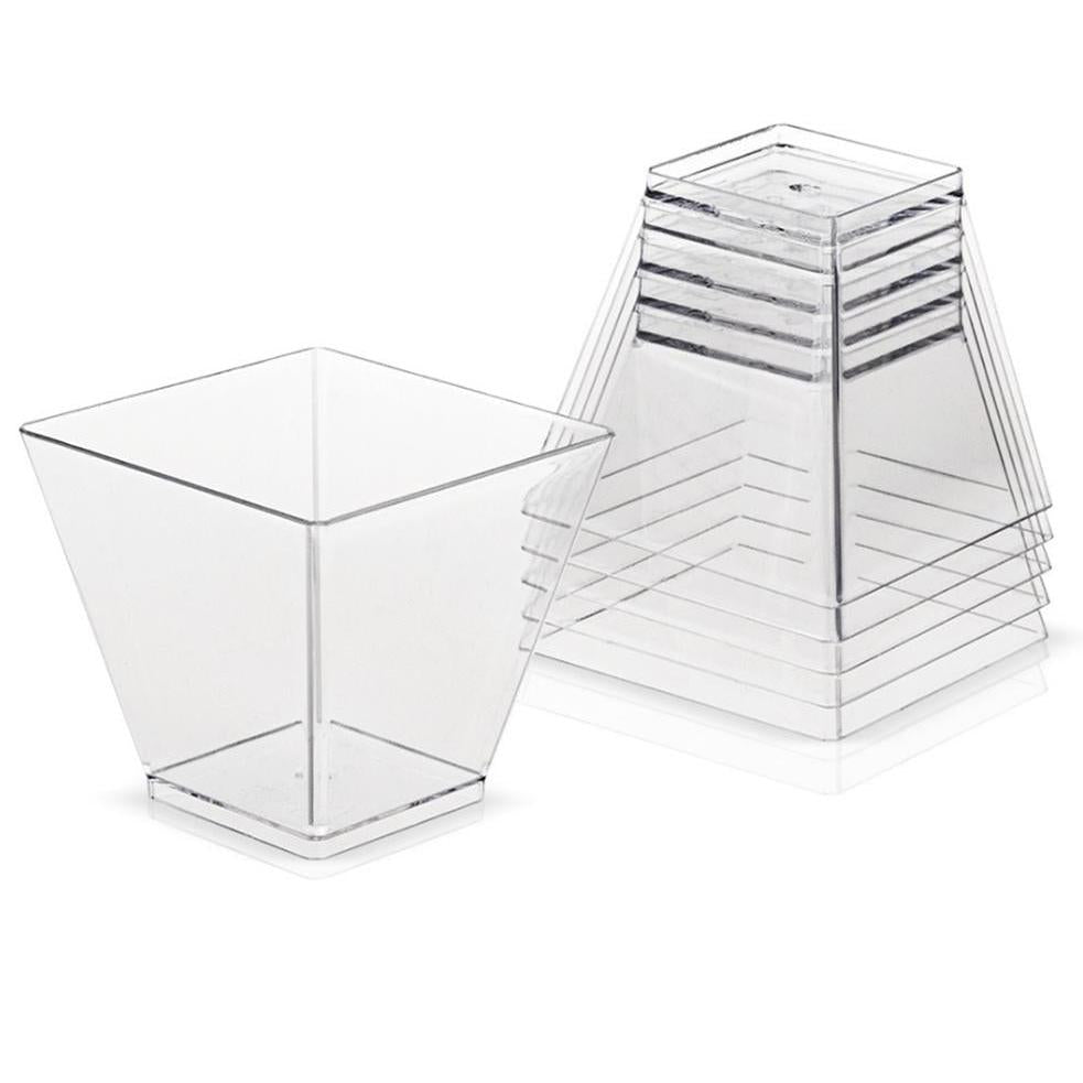 Mini Clear Dessert Cups with Spoons (20 Pack, 2oz) by HitMyNeed