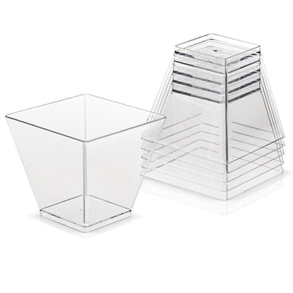 Mini Clear Dessert Cups with Spoons (20 Pack, 2oz) by HitMyNeed