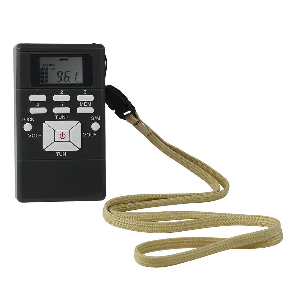 Mini Clip-On FM Radio with Digital Clock & Earphones by HitMyNeed