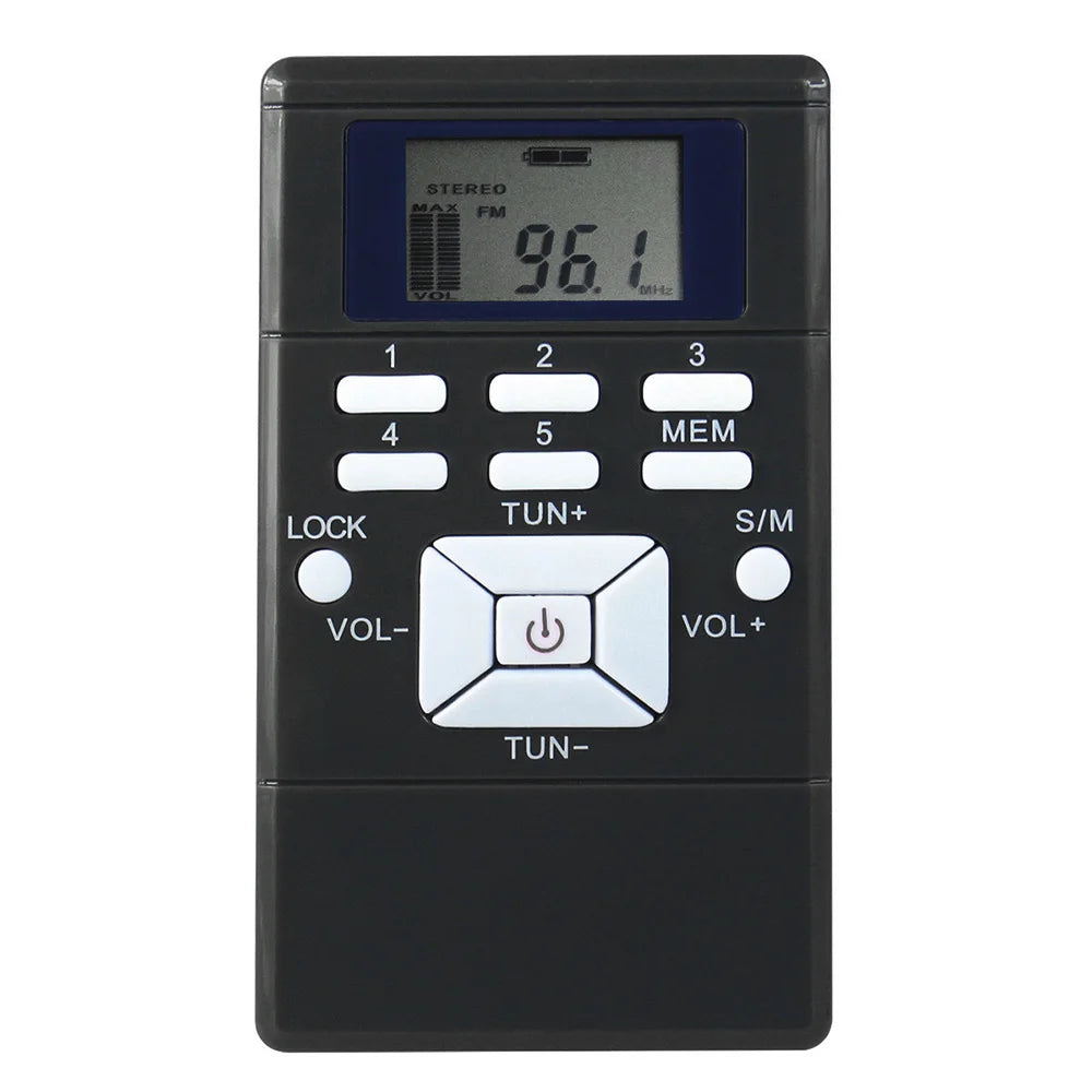 Mini Clip-On FM Radio with Digital Clock & Earphones by HitMyNeed