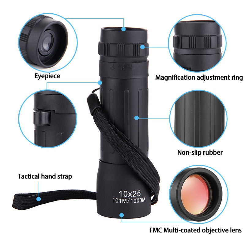 Mini Compact Monocular Telescope with Carry Pouch by HitMyNeed