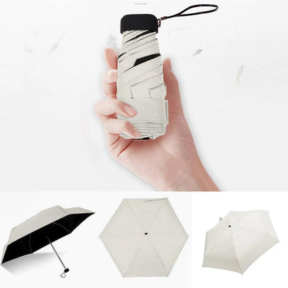 Mini Compact Pocket Umbrella - Flat & Lightweight beige by HitMyNeed