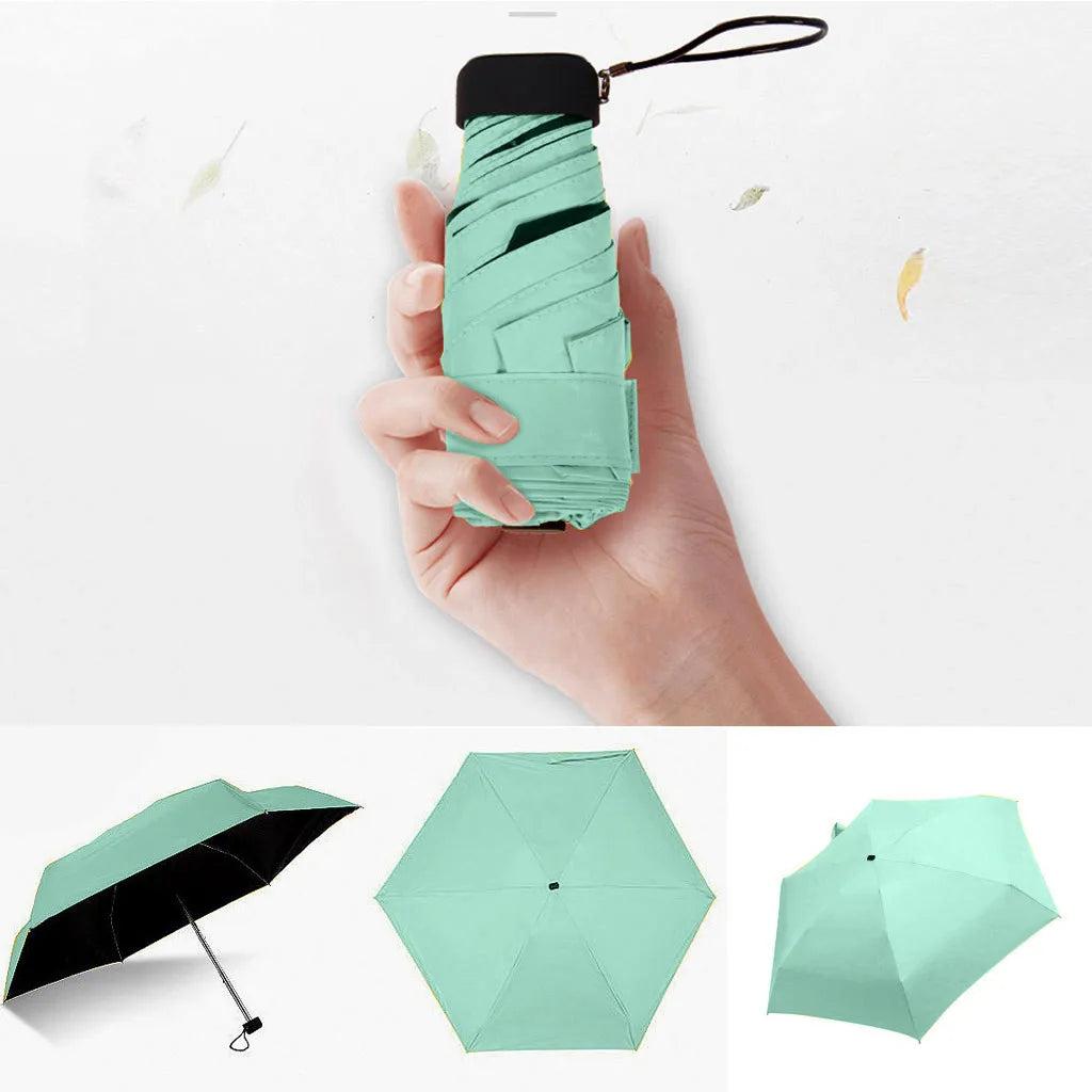 Mini Compact Pocket Umbrella - Flat & Lightweight green by HitMyNeed
