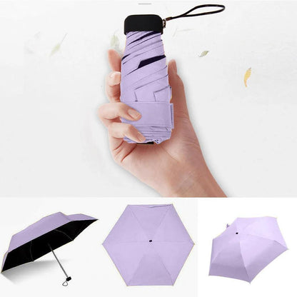 Mini Compact Pocket Umbrella - Flat & Lightweight purple by HitMyNeed