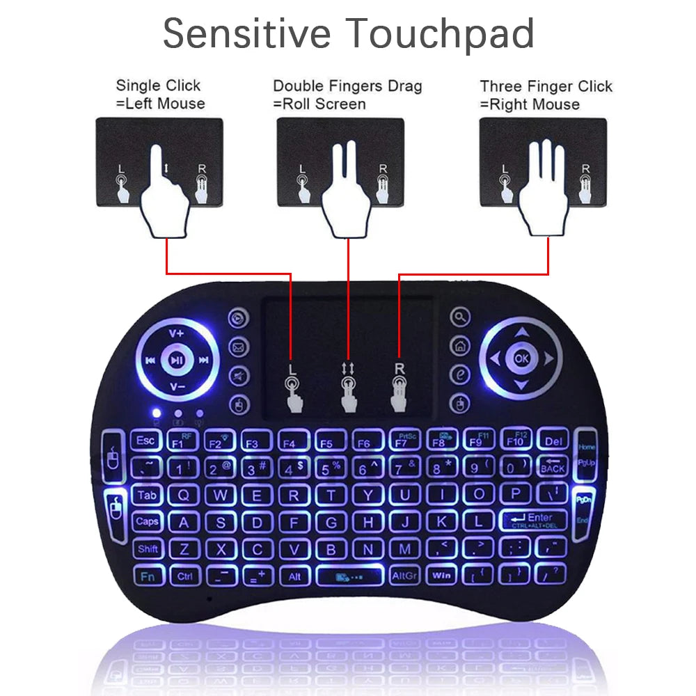 Mini Compact Wireless Backlit Keyboard with Touchpad 2.4G by HitMyNeed
