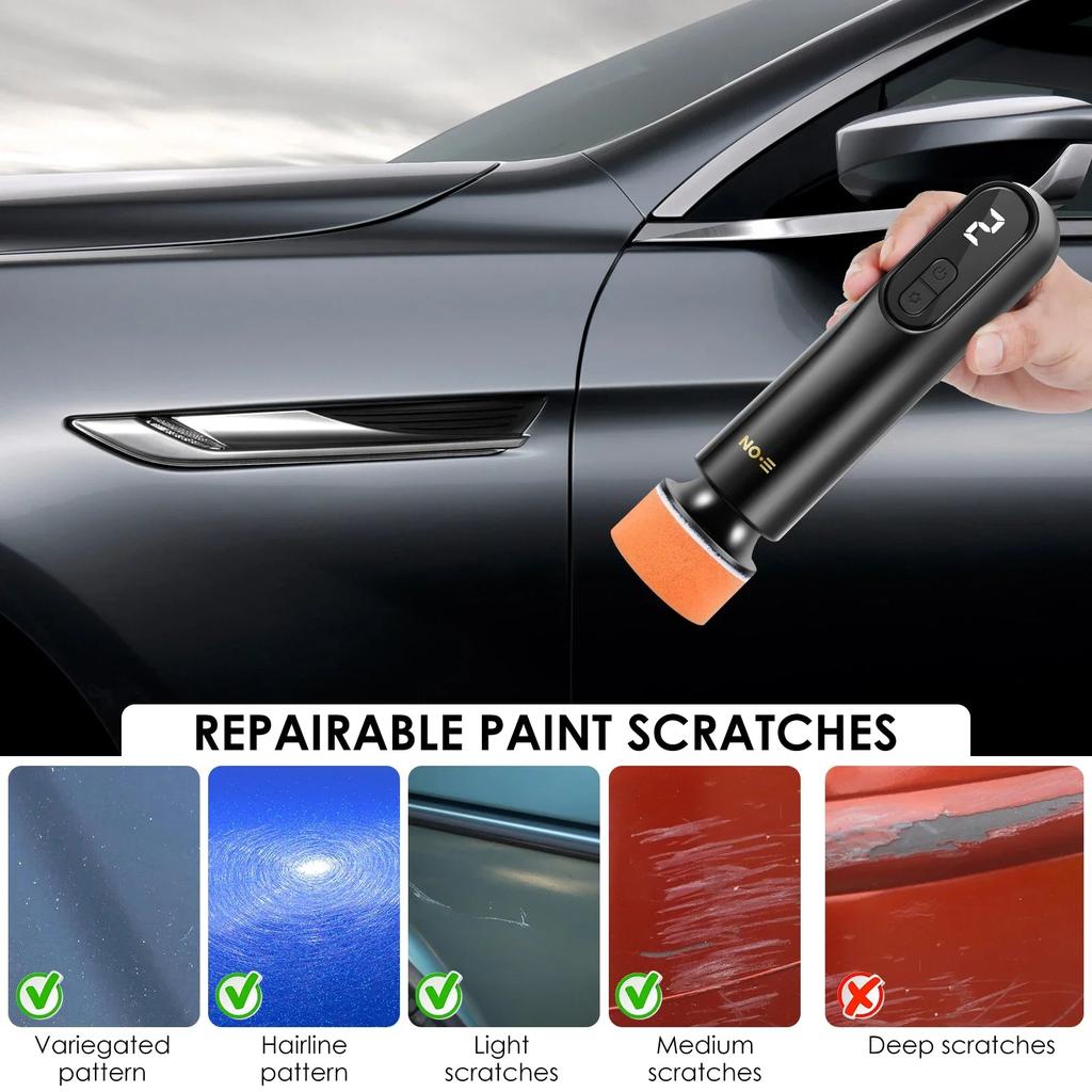 Mini Cordless Car Polisher with LED Display Kit by HitMyNeed