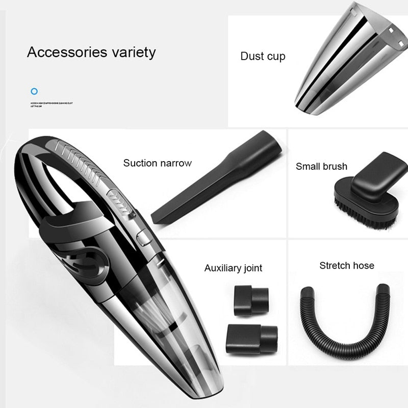 Mini Cordless Car Vacuum Cleaner, Wet & Dry by HitMyNeed