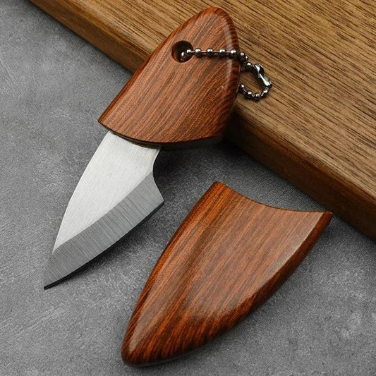 Mini D2 EDC Fruit & Utility Knife with Sheath by HitMyNeed