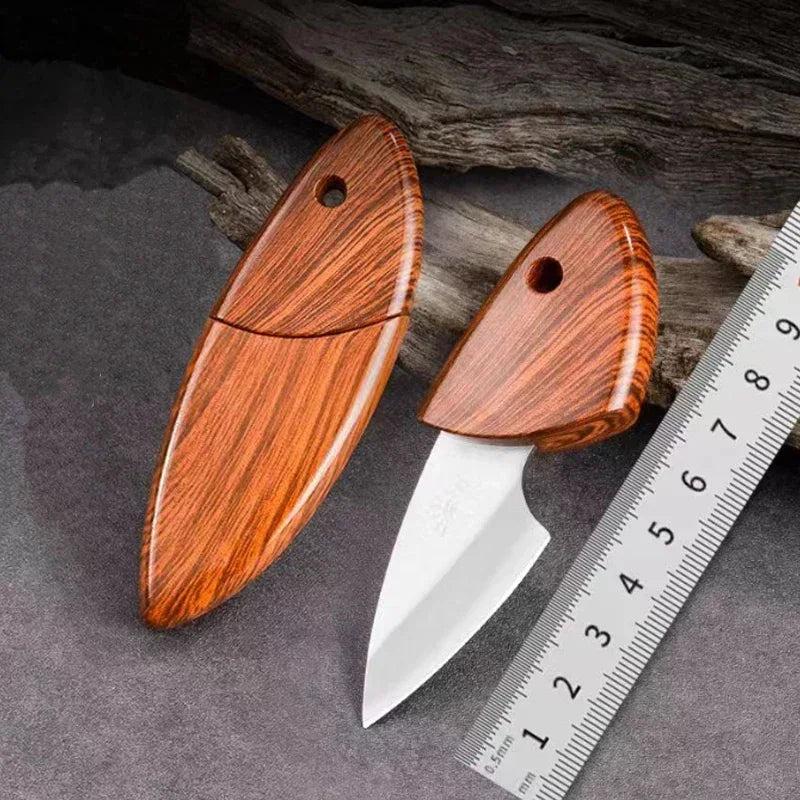 Mini D2 EDC Fruit & Utility Knife with Sheath by HitMyNeed