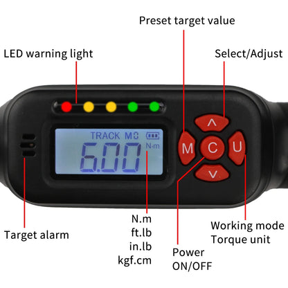 Mini Digital Torque Wrench 1/4" & 3/8" Adjustable 6-8-135n-m-3-8 by HitMyNeed