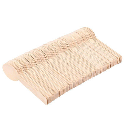 Mini Disposable Wooden Spoons 10cm (Pack of 100) by HitMyNeed