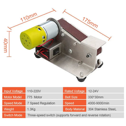 Mini Electric Belt Sander with Variable Speed by HitMyNeed