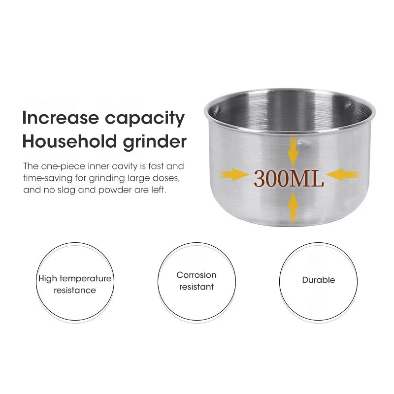 Mini Electric Grinder 300ml for Coffee, Spices & Grains by HitMyNeed