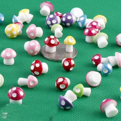 Mini Garden Mushroom Decor Set, 10 Pcs Resin Ornaments by HitMyNeed