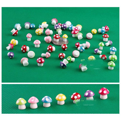 Mini Garden Mushroom Decor Set, 10 Pcs Resin Ornaments by HitMyNeed