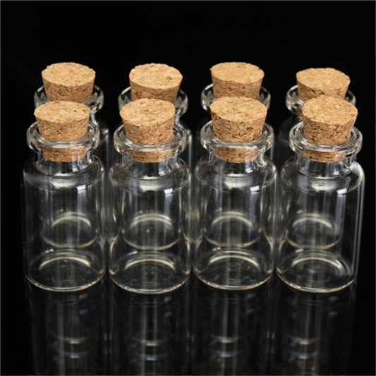 Mini Glass Bottles with Cork 12ml (Set of 10) by HitMyNeed