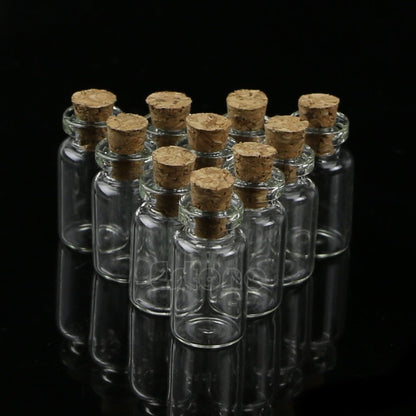Mini Glass Bottles with Cork (Set of 10, 1 ml) by HitMyNeed