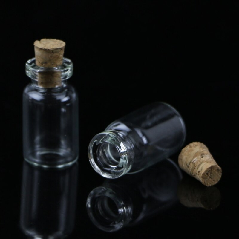 Mini Glass Bottles with Cork (Set of 10, 1 ml) by HitMyNeed