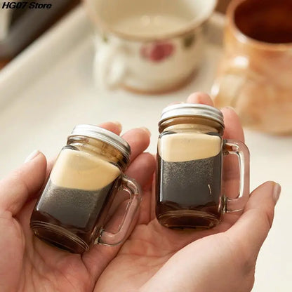 Mini Glass Mason Jar with Lid 35ml Leakproof Shot Glass by HitMyNeed
