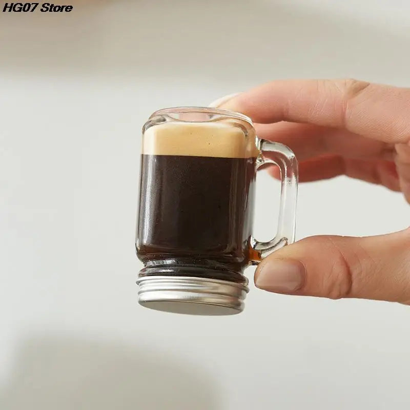 Mini Glass Mason Jar with Lid 35ml Leakproof Shot Glass by HitMyNeed
