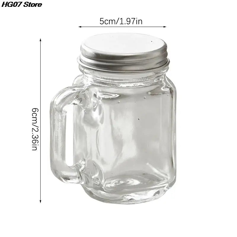 Mini Glass Mason Jar with Lid 35ml Leakproof Shot Glass by HitMyNeed
