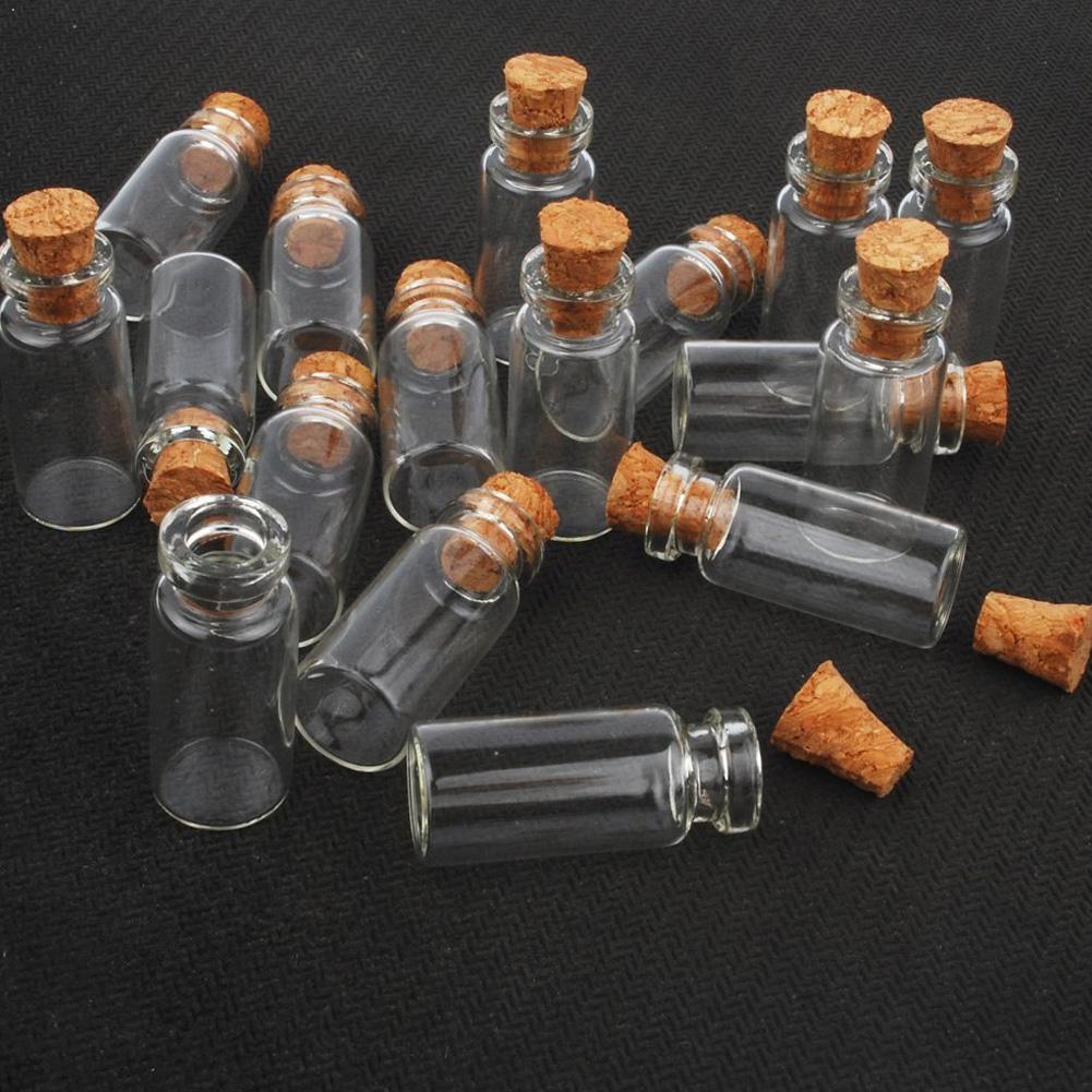 Mini Glass Vial Bottles with Cork (10 Pack) by HitMyNeed