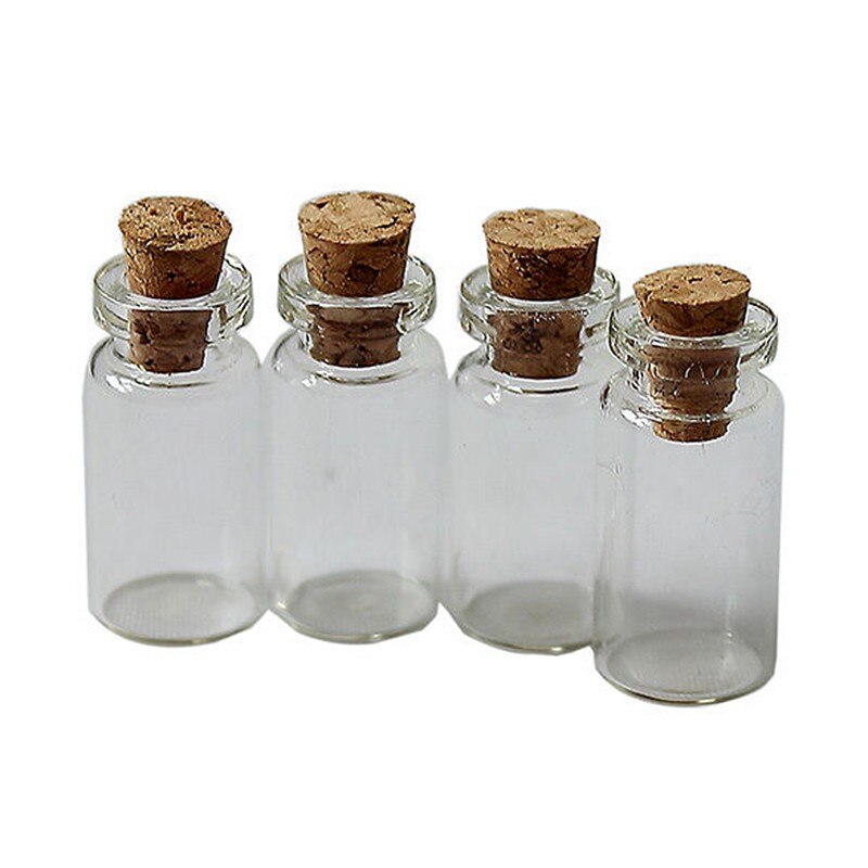 Mini Glass Vial Bottles with Cork (10 Pack) by HitMyNeed