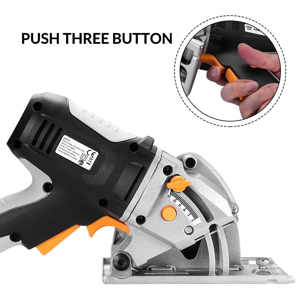 Mini Handheld Circular Saw 85mm, 7000 RPM, 230V by HitMyNeed