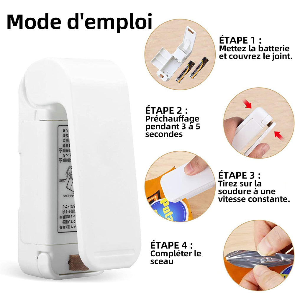 Mini Handheld Plastic Bag Sealer Clip for Snacks by HitMyNeed