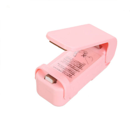 Mini Handheld Plastic Bag Sealer Clip for Snacks pink by HitMyNeed