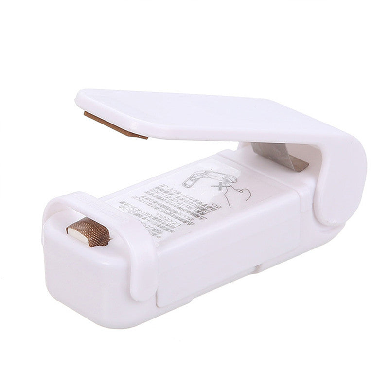 Mini Handheld Plastic Bag Sealer Clip for Snacks white by HitMyNeed