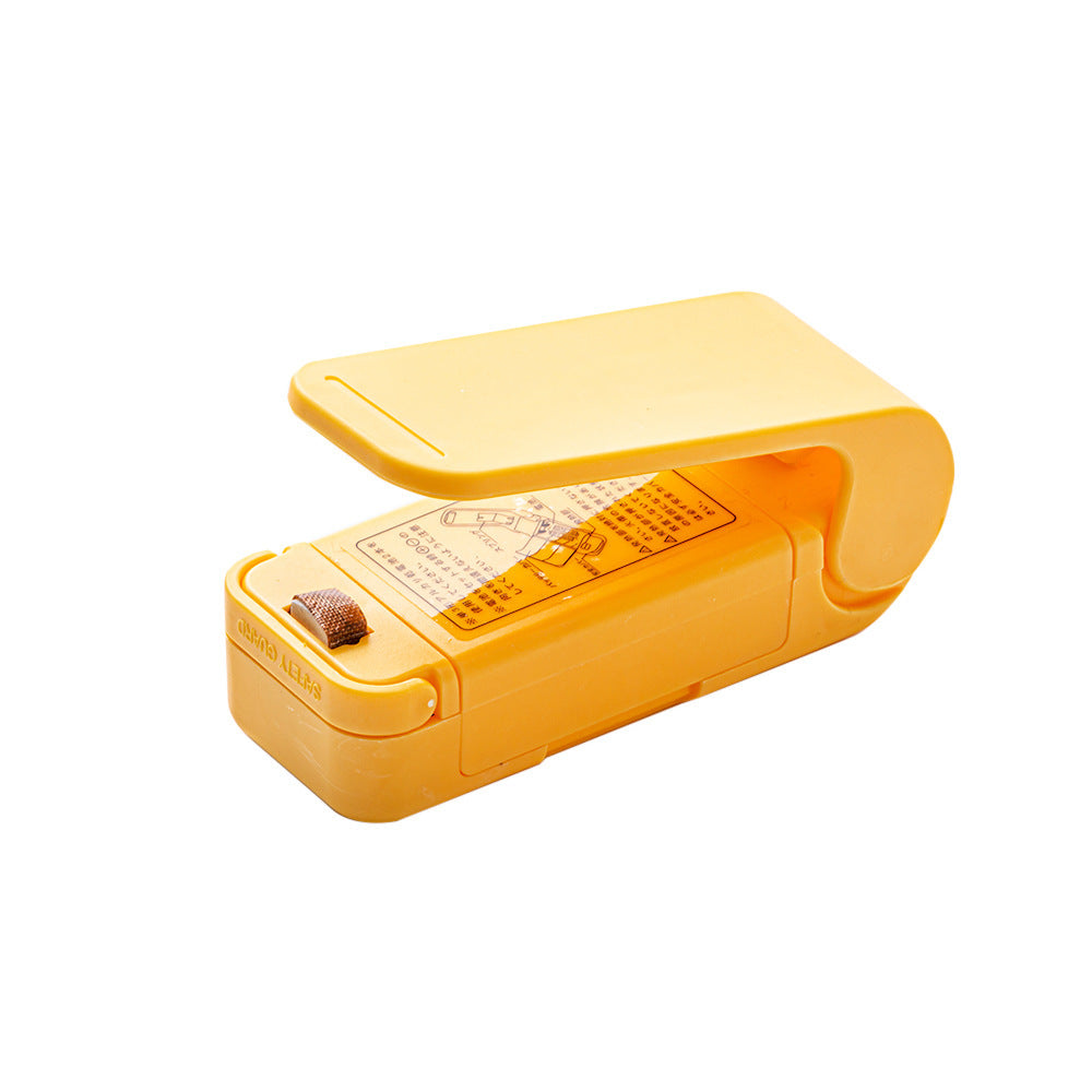 Mini Handheld Plastic Bag Sealer Clip for Snacks yellow by HitMyNeed